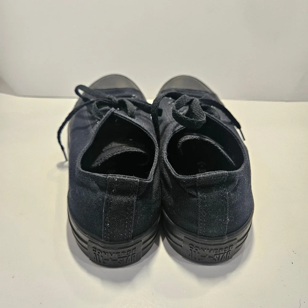 Converse Chuck Taylor All Star Low‎ Top Black Monochrome Sneakers Mens 7 W 9